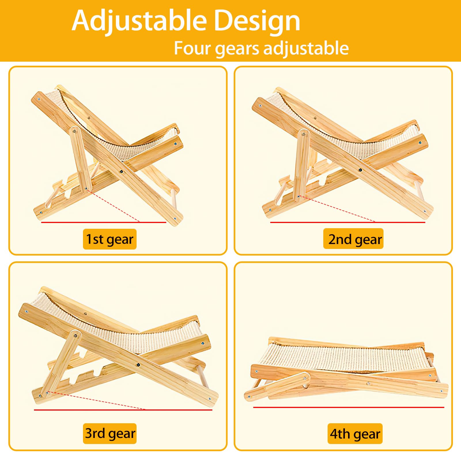 Katzenbett - Verstellbares Katzenbett mit Hammock, Stabiler Ruheplatz für Katzen Bis 10kg, Ideal für Katzen, Welpen und Kleintiere, Katze Beliebtem Sisal-Kratzfläche