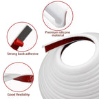 RV-Regenrinnen, 10 Meter lang, Gummi-Tropfleiste, PVC-Regenstreifen, J-förmige Dachregenumleitung, selbstabdichtendes Klebeband, geeignet für Autotüren Wohnwagen (weiß)