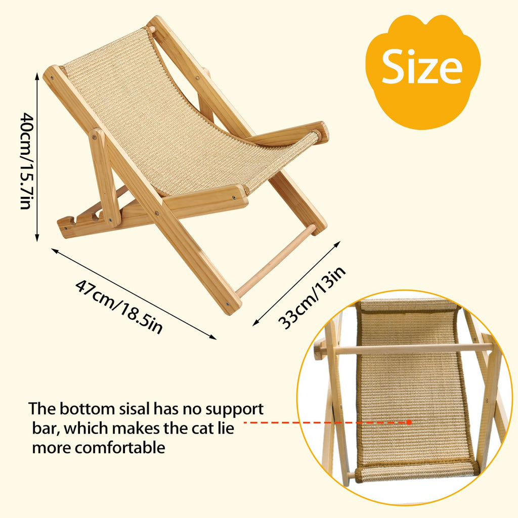 Katzenbett - Verstellbares Katzenbett mit Hammock, Stabiler Ruheplatz für Katzen Bis 10kg, Ideal für Katzen, Welpen und Kleintiere, Katze Beliebtem Sisal-Kratzfläche