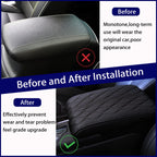 Armlehnenbox aus Gedächtnisschaum für Fahrzeuge - Leather Car Armrest Box Pad, Universal Auto Armlehnen Auflage, Auto Mittelkonsole Pad, Mittelkonsole Abdeckung, Dicke 5cm(Schwarz)