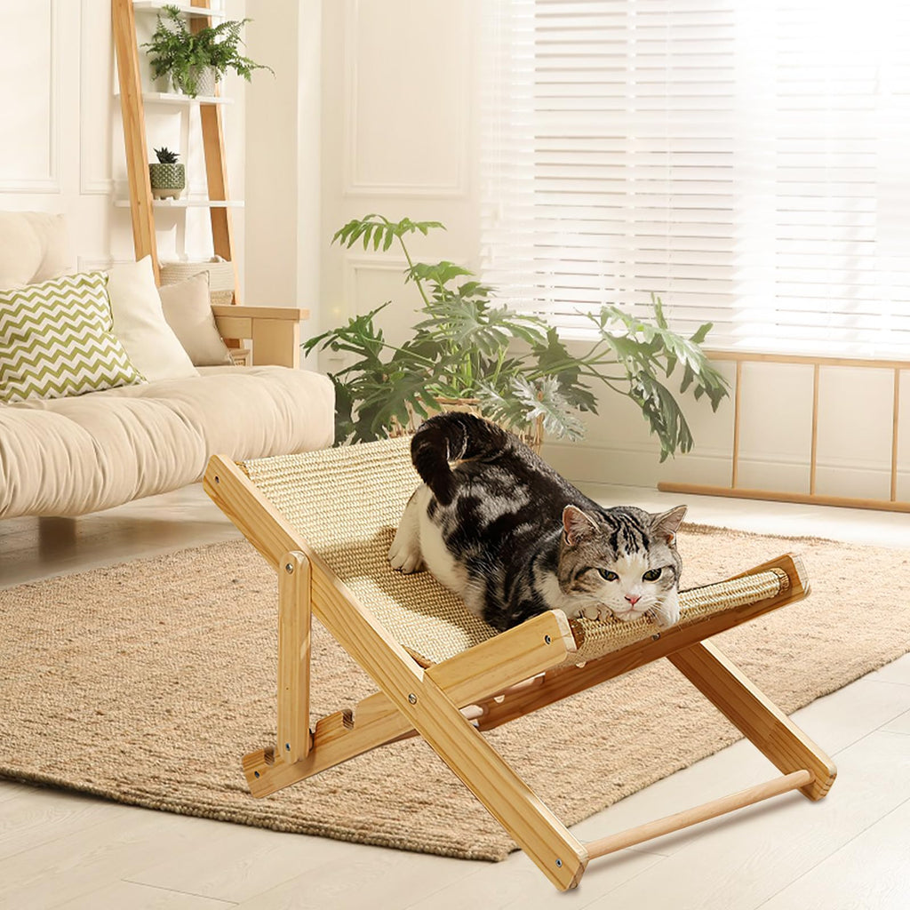 Katzenbett - Verstellbares Katzenbett mit Hammock, Stabiler Ruheplatz für Katzen Bis 10kg, Ideal für Katzen, Welpen und Kleintiere, Katze Beliebtem Sisal-Kratzfläche
